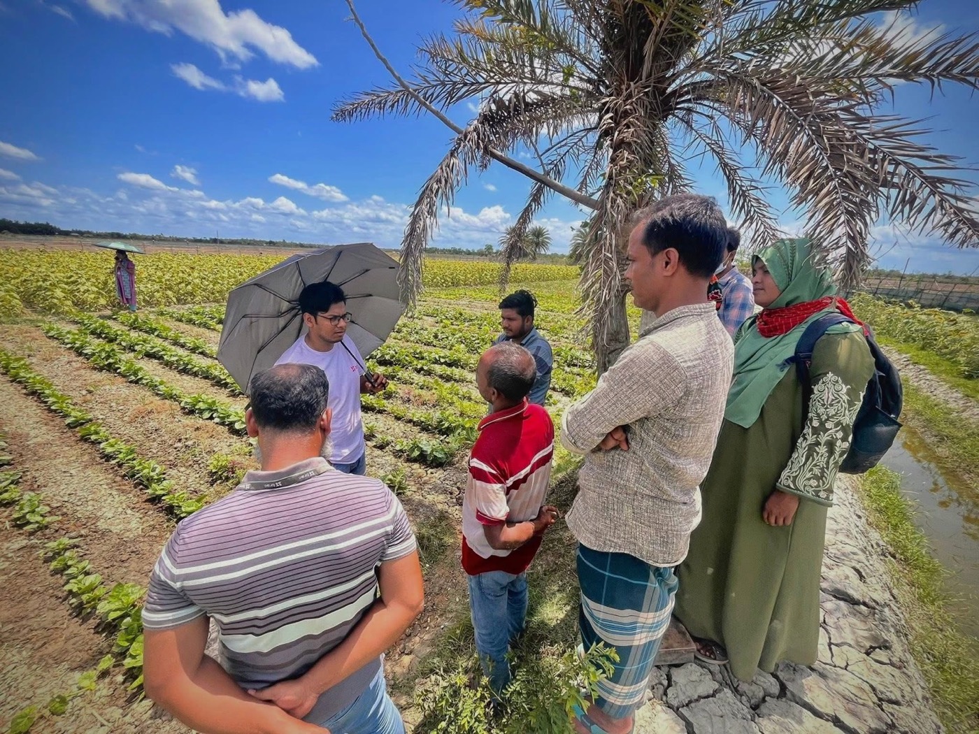 Field conversation with farmers and community members